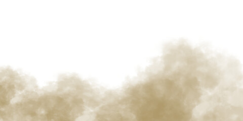 Dust sand soil smoke cloud particles white smoke on white background