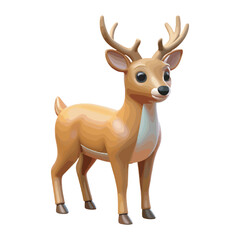 3D deer vector art illustration.