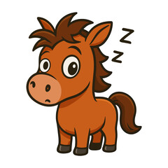horse cartoon sleeping little pony cartoon illustrations
