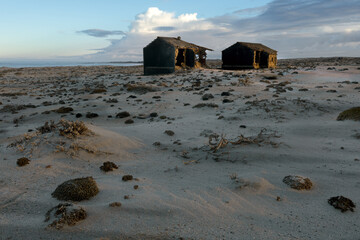 Buildings decay in the ghost mining town at Elizabeth Bay near Luderitz, Namibia.