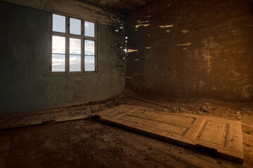 Buildings decay in the ghost mining town at Elizabeth Bay near Luderitz, Namibia.