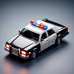 Classic police car model with flashing lights