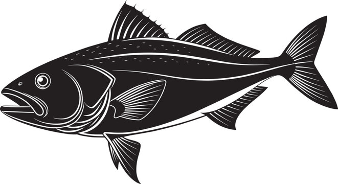 Isolated vector illustration of a cod fish on a white background, perfect for seafood, nature, or underwater themes
