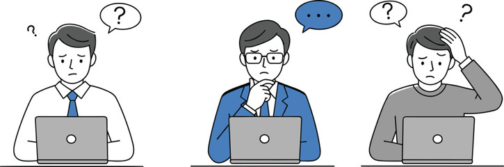 The key to success: a smiling businessman or doctor character working in an office