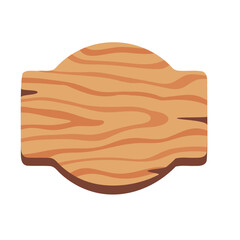 Wooden Texture Circular Cutting Board Illustration on White Background for Kitchen and Culinary Design