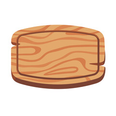 Wooden Cutting Board with Natural Grain Pattern on White Background for Kitchen and Culinary Use