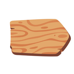 Wooden Cutting Board with Natural Grain Pattern on White Background for Kitchen and Culinary Use