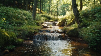 Serene Forest Stream for Digital Detox and Nature Retreat