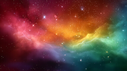 Universe with shining psychedelic colored stars