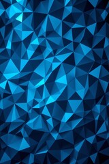 Obraz premium abstract delaunay voronoi trianglify background in electric blue tones, subject positioned on the left, with clear copy space on the right for photos.