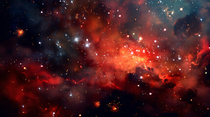 Universe with shining psychedelic colored stars