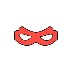 Red Super Hero Mask. Face Character design elements 