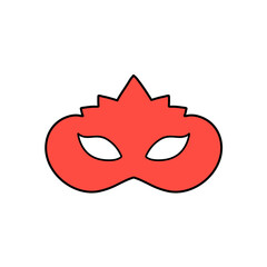 Red Super Hero Mask. Face Character design elements 