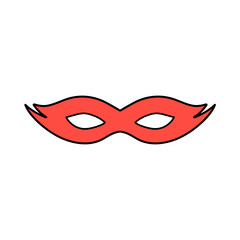 Red Super Hero Mask. Face Character design elements 