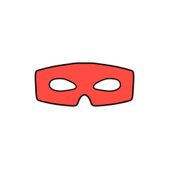 Red Super Hero Mask. Face Character design elements 