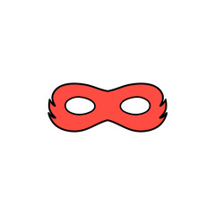 Red Super Hero Mask. Face Character design elements 