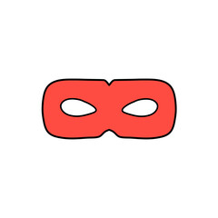 Red Super Hero Mask. Face Character design elements 