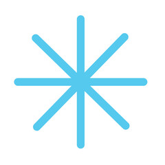 A clean blue star or snowflake icon with straight geometric lines. Ideal for winter themes, minimal designs, or abstract graphic elements.

