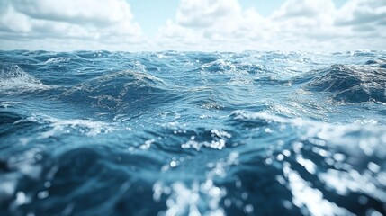 Vibrant Ocean Waves Under a Cloudy Sky During Daytime Natural Light
