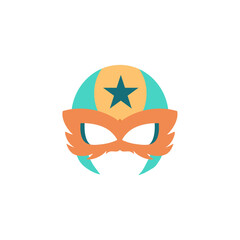 Super hero mask in flat style. Superhero Comic Book Mask. Vector illustration 