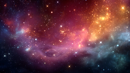 Universe with psychedelic and beautiful stars