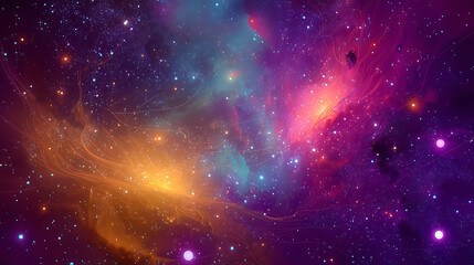 Universe with psychedelic and beautiful stars