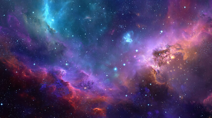 Universe with psychedelic and beautiful stars
