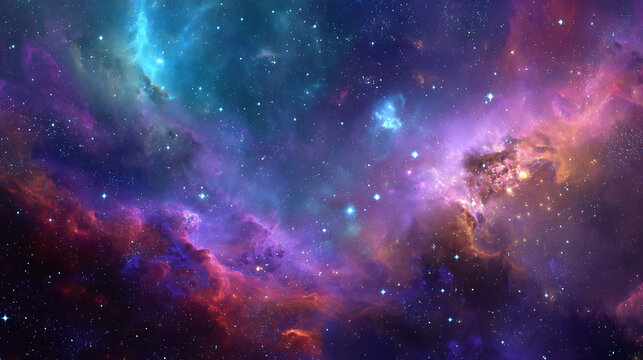Universe with psychedelic and beautiful stars - Powered by Adobe