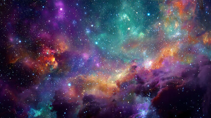Universe with psychedelic and beautiful stars