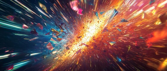 Dynamic Burst of Energy in a Futuristic Visual Explosion