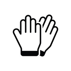 Obraz premium Black solid icon for latex gloves