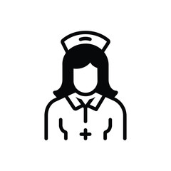 Black solid icon for nurse