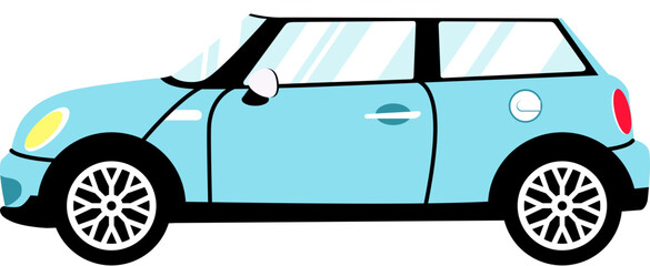  Stylish Light Blue Mini Cooper Car Vector