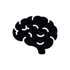 Black solid icon for brain
