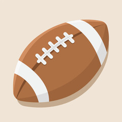 American football ball Flat Design. Rugby ball icon. Sport