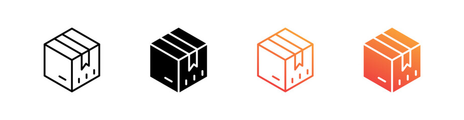 Packaging Multiple Style Icon Set Vector 