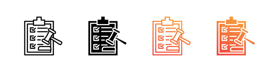 Compliance Multiple Style Icon Set Vector 