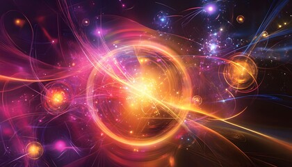 Fototapeta premium A dynamic abstract design featuring swirling, glowing shapes.