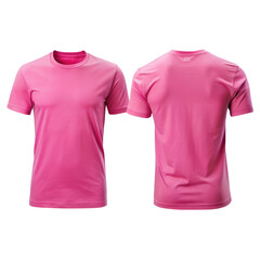 pink blank t shirt template from two sides isolate