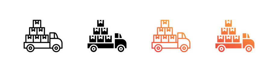 Dropshipping Multiple Style Icon Set Vector 