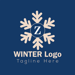 Abstract Christmas tree and snowflake vector logo design for business z logo design 