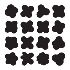 Abstract Black Shapes Design Elements Pack for Branding Projects