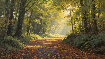 Naklejka premium autumn in the forest