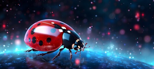 Fototapeta premium galaxy version of ladybug World, ai generative
