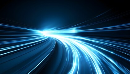 Abstract image of a blue light tunnel.