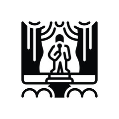 Black solid icon for live music