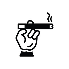 Black solid icon for smoking