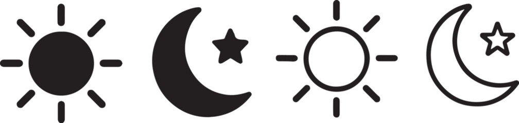 Simple Day and Night Icons