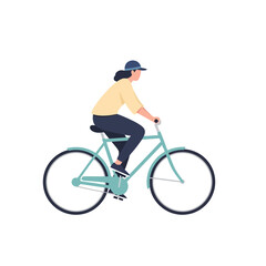 Obraz premium Woman Cycling Illustration, Active Lifestyle, Transportation