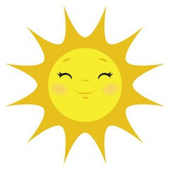 Cute sun vector cartoon illustration